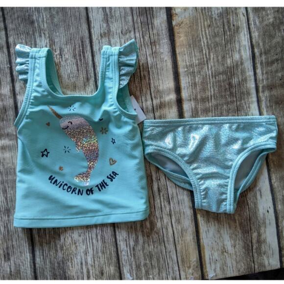 NWT Oshkosh two-piece norwhale sparkle bikini - Picture 1 of 4